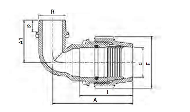 Plasson 90DEG ELBOW MALE 40X1.1/2"