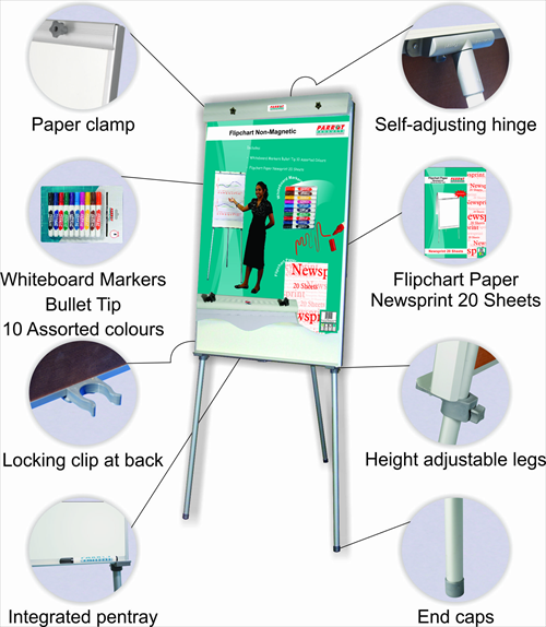 Parrot Flipchart Non Magnetic Standard 1000*640mm Retail