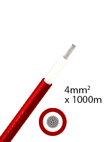 4mm2 single-core DC cable 1000m - Red