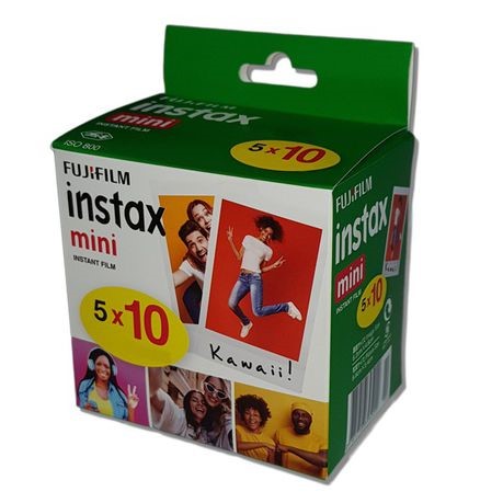 Fujifilm Instax Film Mini Five Pack (50 Sheets) White