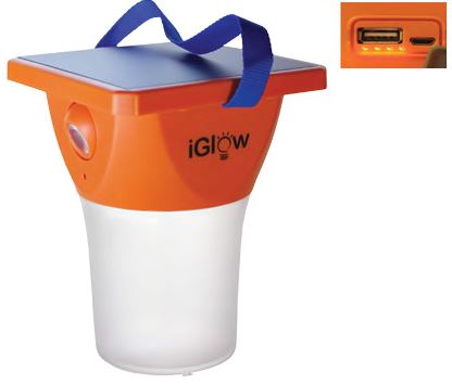 [IGLOW-1] SOLAR LANTERN/READING LIGHT 3.7V 2200mAH LITHIUM ION