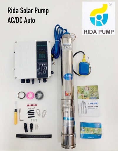 Rida 1.5KW Hybrid AC/DC MPPT Motor-Pump Kit 4RDC6-135-200-1500-A/D