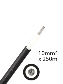 [CABLE10-1-250] 10mm2 single-core DC cable 250m - Black